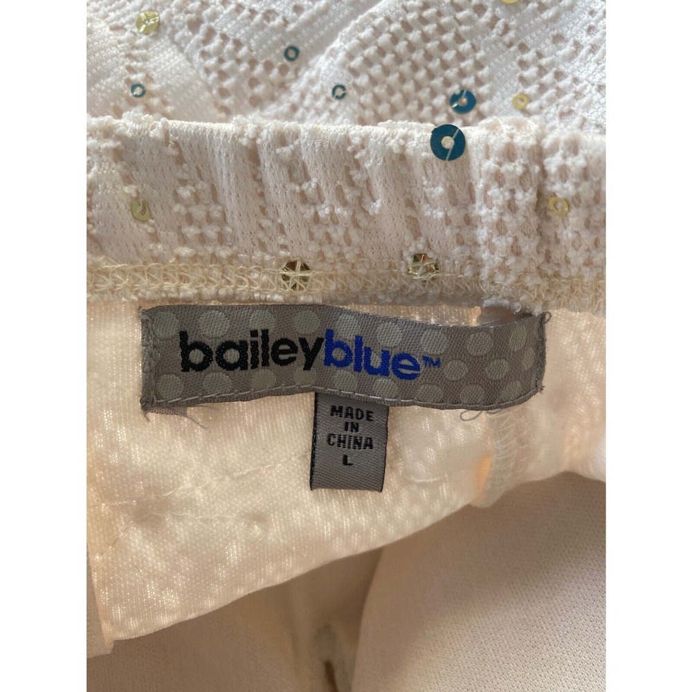 Bailey Blue Cream Gold Sequin Embellished Strapless Maxi Gown Formal Dress Large - Picture 10 of 12